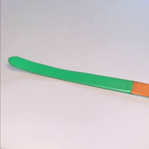 Ralph Lauren Golf Green Leather Belt Silver Hardware M - Picture 6 of 13